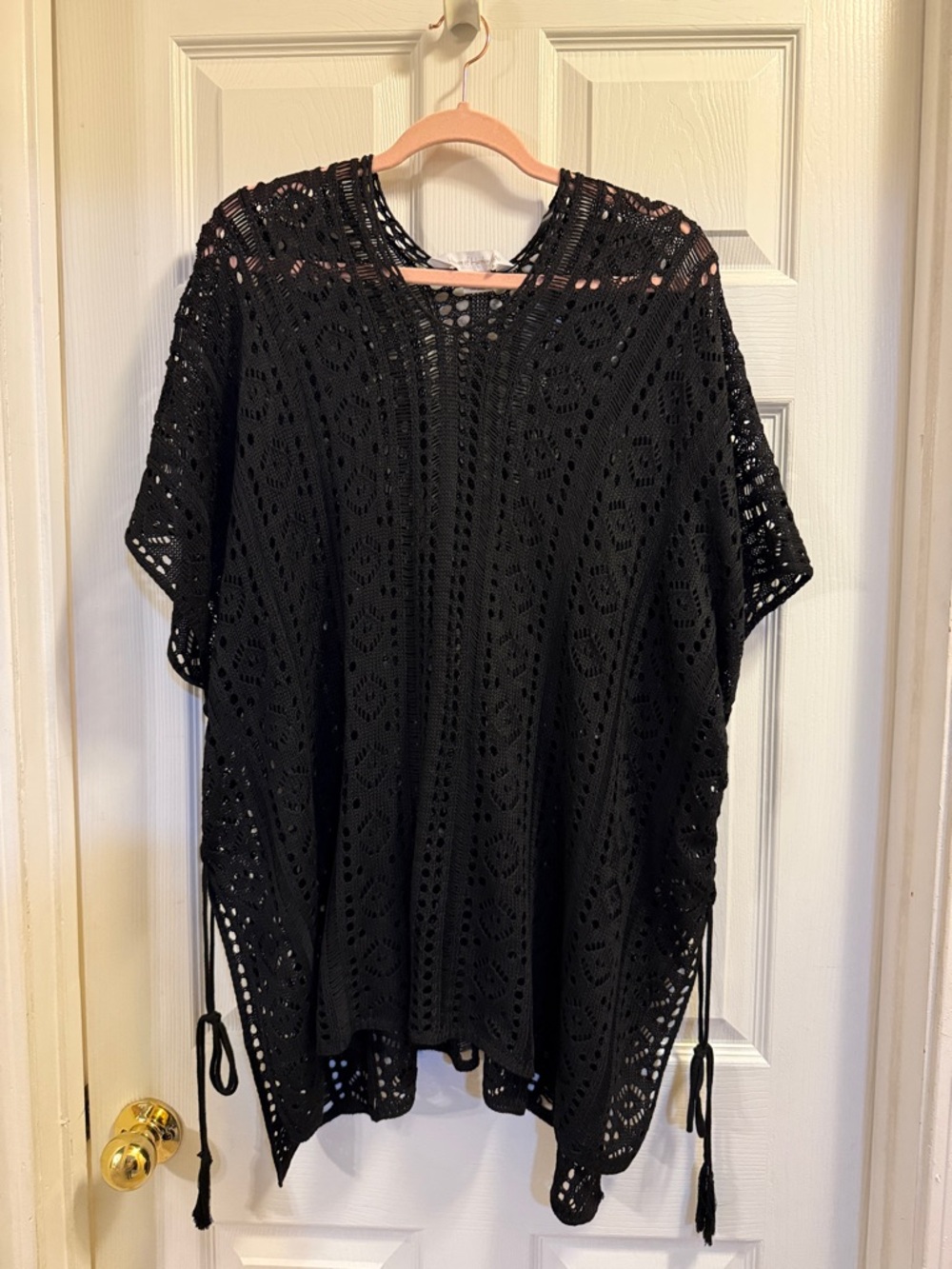 New (never worn) House of Harlow 1960 Black Crochet Swim Beach Cover Up